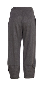24231- Stripe trouser wrap over @ hem- Black & Hem- Naya