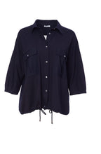Load image into Gallery viewer, 181- Navy Jersey Jacket/Contrast Fabric Trims - Naya