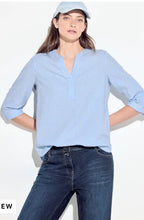 Load image into Gallery viewer, 344696- Blue Seersucker Stripe Blouse - Cecil