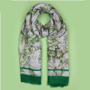 10382 - Green Heather Print Scarf - Zelly