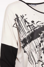 Load image into Gallery viewer, 24277- Placement print top with contrast sleeve- Naya