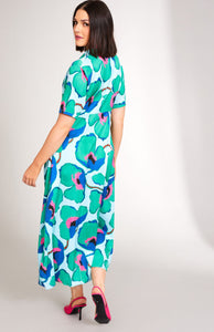 513 Aqua Print Dress - Peruzzi