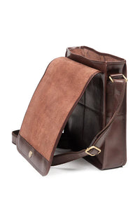 Tk10648-Brown Leather Messenger Bag- Tinnakeenly