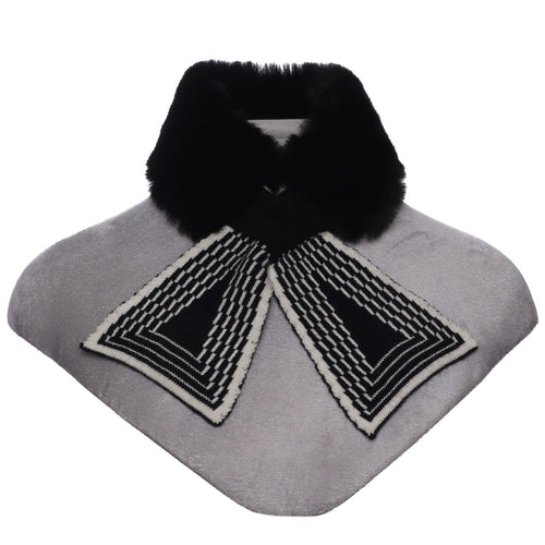1040701- Black Knitted Faux Fur Collar - Zelly