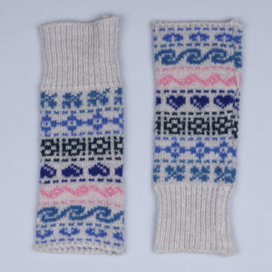 4002602 - Nordic Blue Fingerless Gloves - Zella