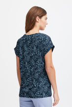 Load image into Gallery viewer, 0634- Short Sleeve T Shirt- Blue Floral Mix- Frans
