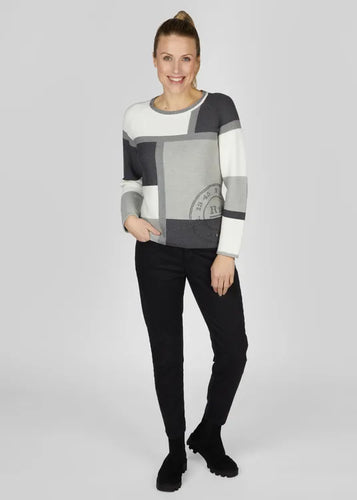 121617- Long Sleeved Round Neck Grey Sweatshirt - Rabe