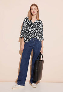 344574- Navy Print Blouse - Street One