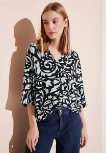 344574- Navy Print Blouse - Street One