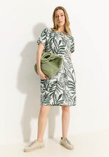 Load image into Gallery viewer, 143873 - Linen Print Dress - Khaki Green - Cecil