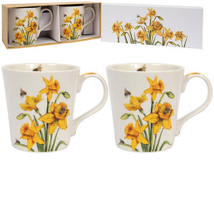 Bee-Tanical Daffodil Mugs- Set of 2