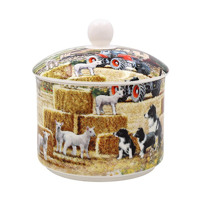 95920 - Collie & Sheep - Fine China Sugar Bowl - Joe Davis