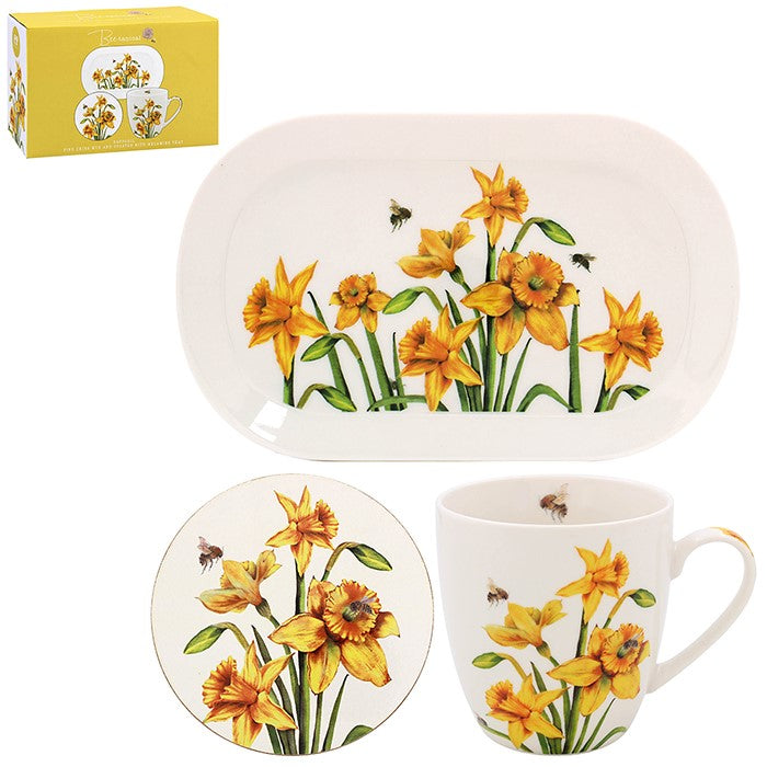 Daffodil Mug, Coaster & Tray Set