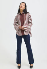 Load image into Gallery viewer, Rum Raisin Striped Blouse - Fransa