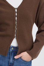Load image into Gallery viewer, Brown V-neck Cardigan - Fransa