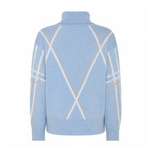 Load image into Gallery viewer, Blue,Off White &amp; Gold Polo Jumper - Micha