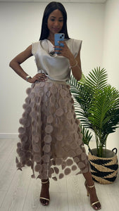 Taupe Disc Skirt