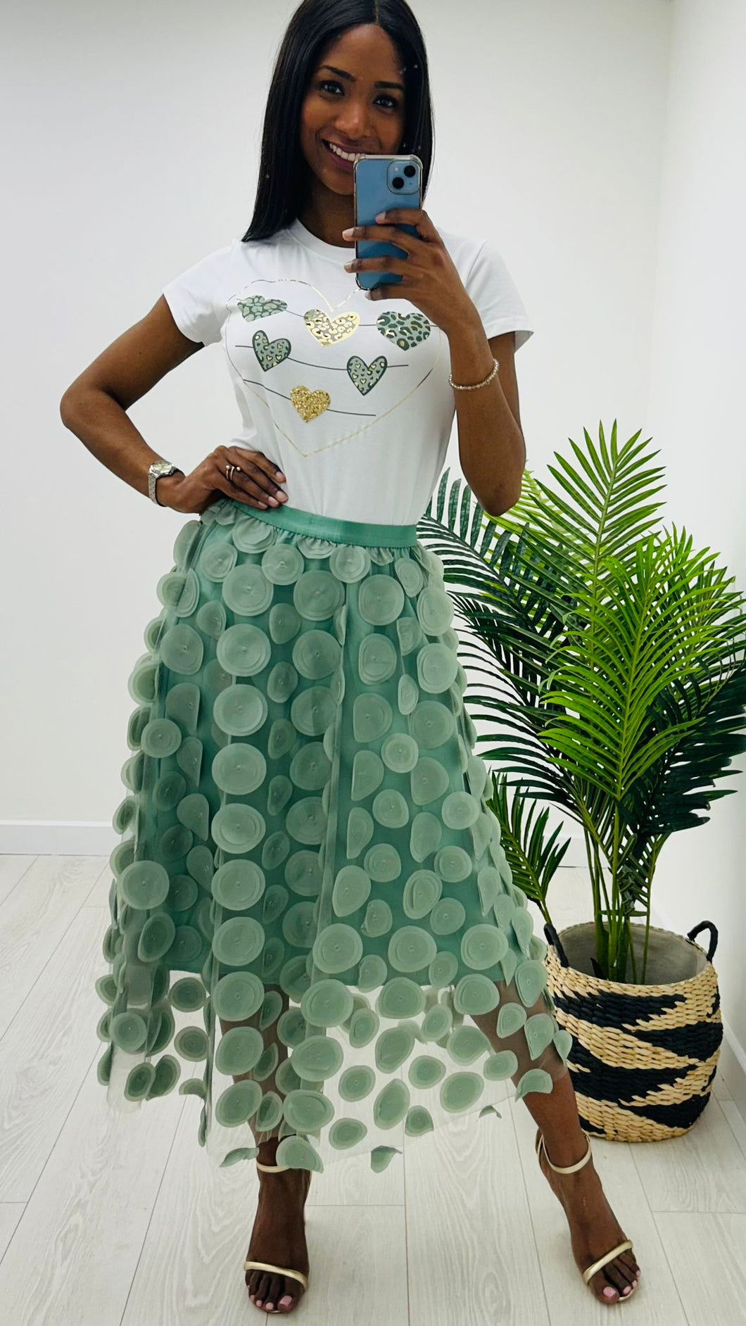 Mint Green Disc Skirt