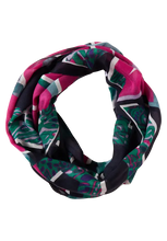 Load image into Gallery viewer, 572132- Deep blue print loop scarf- Cecil