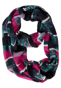 572132- Deep blue print loop scarf- Cecil