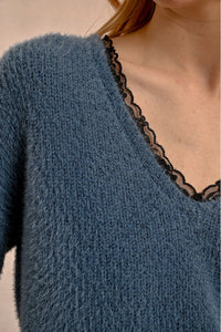 1190 - Knit Jumper with Lace Detail - Molly Bracken