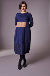 W23159- Taffeta Trim Dress - Peruzzi