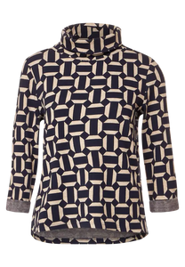 320436- Polo Neck Jacquard Pullover- Street One