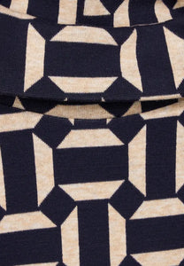 320436- Polo Neck Jacquard Pullover- Street One