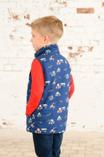 Load image into Gallery viewer, Alex Boys Gilet Navy Blue Tractor- Little Lighthouse