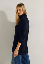 Load image into Gallery viewer, 302468- Navy Cowl Neck Jumper - Cecil
