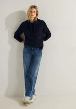 Load image into Gallery viewer, 302468- Navy Cowl Neck Jumper - Cecil