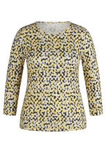 Load image into Gallery viewer, 121363- Round-neck Yellow Print Top- Rabe
