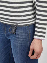 Load image into Gallery viewer, 122609- Round Neck Mystic Grey Stripped Sweatshirt - Rabe