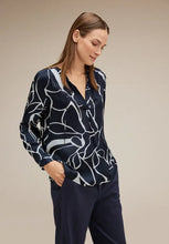 Load image into Gallery viewer, 344279- Navy Satin Blouse - Street One