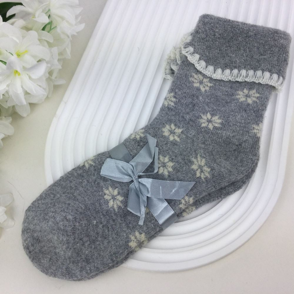 Snowflake Wool Lounge Socks
