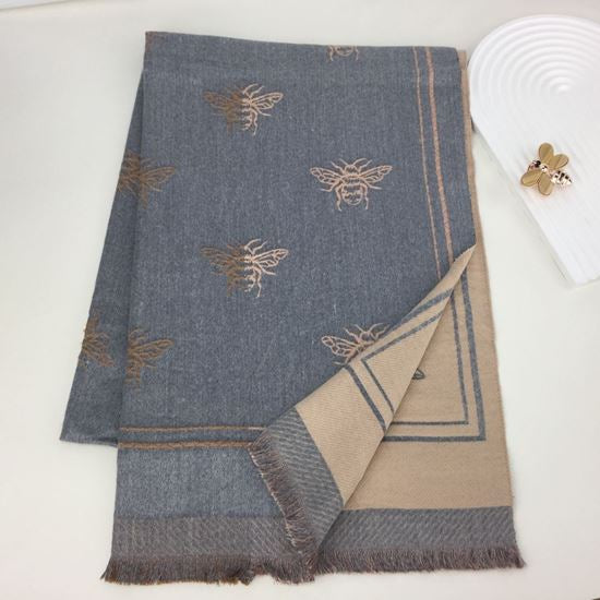 235- Bee Scarf - Grey