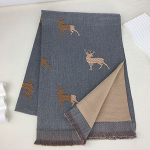 235- Stag Scarf - Grey