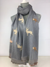 Load image into Gallery viewer, 235- Stag Scarf - Grey
