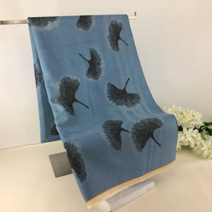 237-006- Dandelion Print Scarf  - Blue