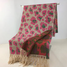 Load image into Gallery viewer, 235- Animal Print Scarf - Hot Pink &amp; Green