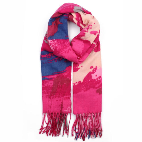 1042309- Scarf Soft Touch Abstract Hot Pink - Zelly