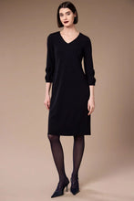 Load image into Gallery viewer, Black Frill Sleeve Dress - Peruzzi