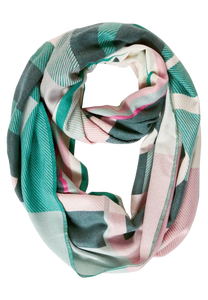 572144- Green Print Cosy Loop Scarf - Cecil