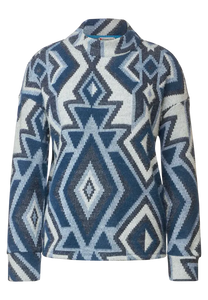 320695- Blue Print Turtle Neck Pullover - Street one