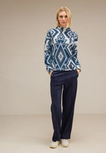 Load image into Gallery viewer, 320695- Blue Print Turtle Neck Pullover - Street one