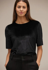 320713- Black Velvet Top - Street One