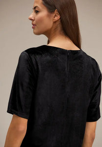 320713- Black Velvet Top - Street One