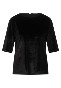 320713- Black Velvet Top - Street One