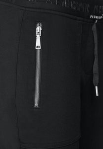 377015 - Black Joggers with Zip Pocket - Cecil