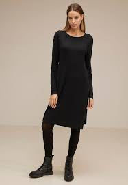 143780 - Black Ribbed Dress - Street One
